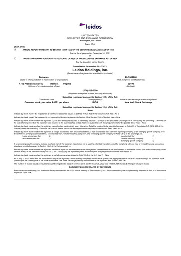 Thumbnail Leidos 10-K Annual Report 2021