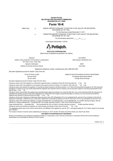 Thumbnail PotlatchDeltic
 10-K Annual Report 2011