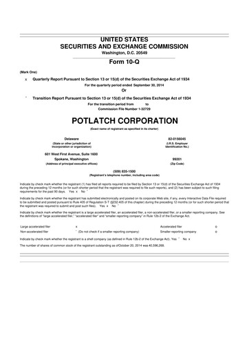 Thumbnail PotlatchDeltic
 10-Q Quarterly Report FY 
