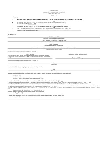 Vorschaubild Cemex 20-F Jahresbericht 