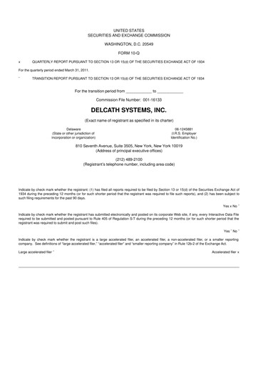 Vorschaubild Delcath Systems 10-Q Quartalsbericht  