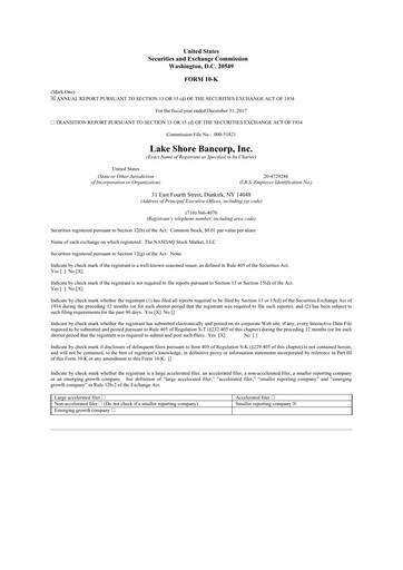 Thumbnail Lake Shore Bancorp 10-K Annual Report 2017