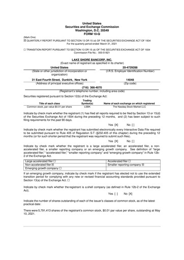 Thumbnail Lake Shore Bancorp 10-Q Quarterly Report FY2021 