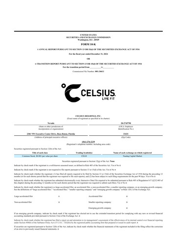 Thumbnail Celsius Holdings
 10-K Annual Report 2024
