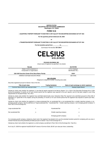Thumbnail Celsius Holdings
 10-Q Quarterly Report FY2026 