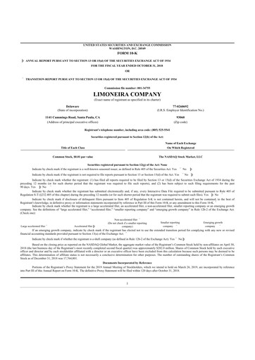 Thumbnail Limoneira
 10-K Annual Report 2018