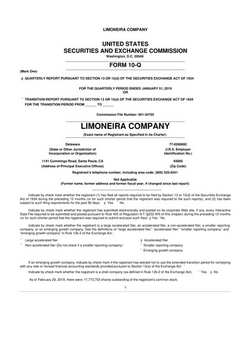 Thumbnail Limoneira
 10-Q Quarterly Report FY2019 