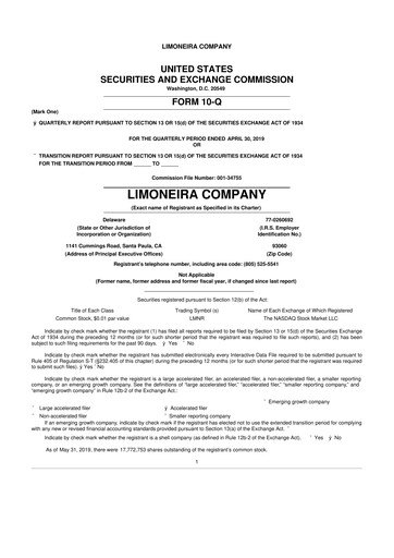 Thumbnail Limoneira
 10-Q Quarterly Report FY2019 