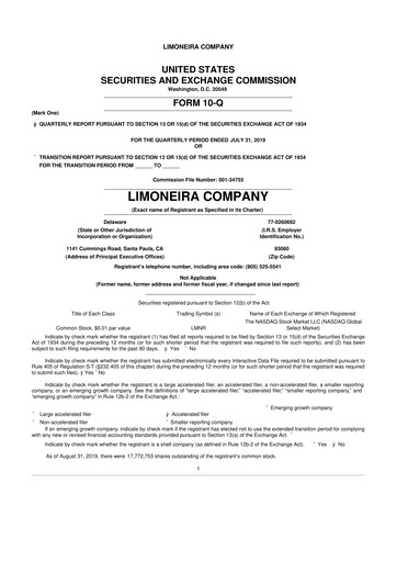 Thumbnail Limoneira
 10-Q Quarterly Report FY2019 