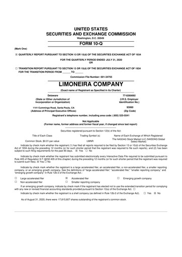 Thumbnail Limoneira
 10-Q Quarterly Report FY2020 