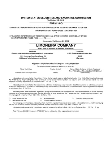 Thumbnail Limoneira
 10-Q Quarterly Report FY2021 