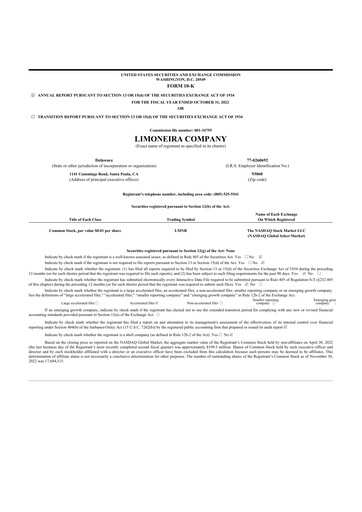 Thumbnail Limoneira
 10-K Annual Report 2022