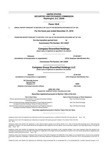 Thumbnail Compass Diversified Holdings 10-K Annual Report 2018