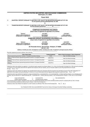 Thumbnail Compass Diversified Holdings 10-Q Quarterly Report FY2020 