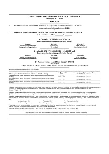 Thumbnail Compass Diversified Holdings 10-Q Quarterly Report FY2021 