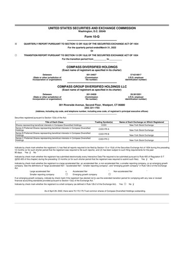 Thumbnail Compass Diversified Holdings 10-Q Quarterly Report FY2022 
