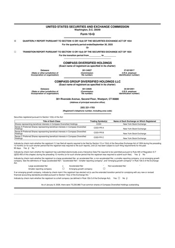 Thumbnail Compass Diversified Holdings 10-Q Quarterly Report FY2025 