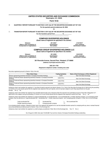 Thumbnail Compass Diversified Holdings 10-Q Quarterly Report FY2026 