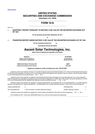 Thumbnail Ascent Solar Technologies 10-Q Quarterly Report FY2011 