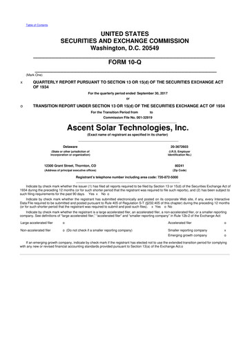Thumbnail Ascent Solar Technologies 10-Q Quarterly Report FY2017 