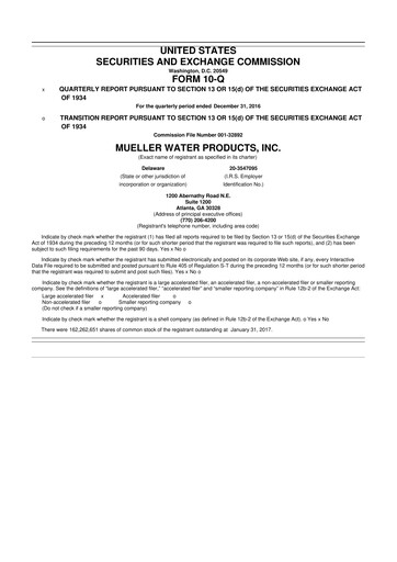 Thumbnail Mueller Water Products
 10-Q Quarterly Report FY2017 
