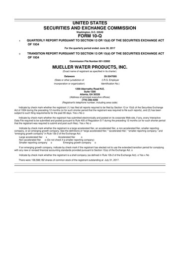 Thumbnail Mueller Water Products
 10-Q Quarterly Report FY2017 