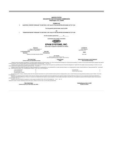 Miniature EPAM Systems
 10-Q Rapport trimestriel 2024 