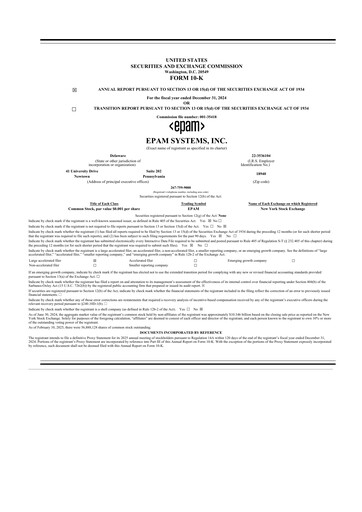 Thumbnail EPAM Systems
 10-K Annual Report 2024