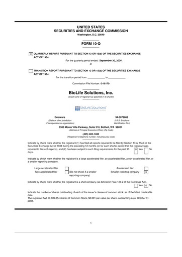 Thumbnail Biolife Solutions
 10-Q Quarterly Report FY 