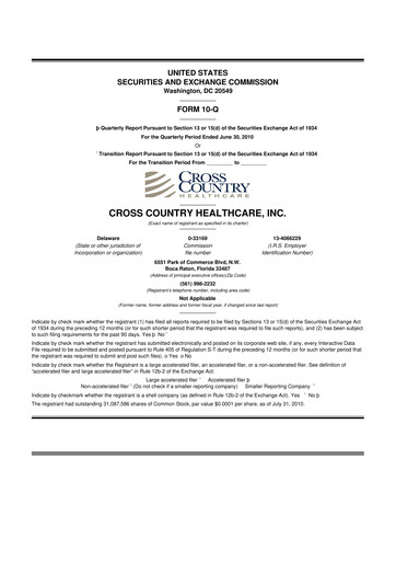 Thumbnail Cross Country Healthcare 10-Q Quarterly Report FY 