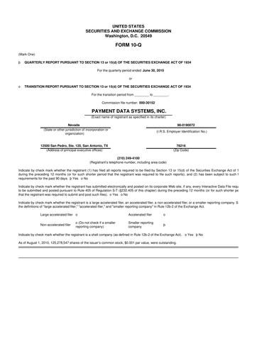 Vorschaubild Usio 10-Q Quartalsbericht  