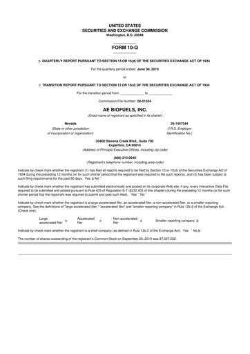 Thumbnail Aemetis 10-Q Quarterly Report FY 