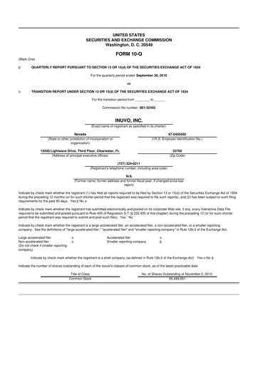 Thumbnail Inuvo 10-Q Quarterly Report FY 