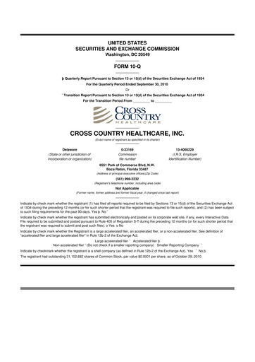 Thumbnail Cross Country Healthcare 10-Q Quarterly Report FY 