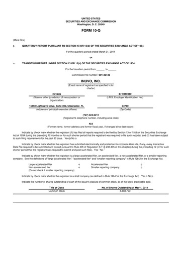 Thumbnail Inuvo 10-Q Quarterly Report FY2011 