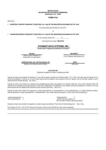 Vorschaubild Usio 10-Q Quartalsbericht 2011 