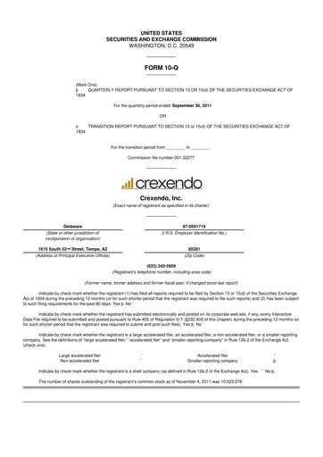 Thumbnail Crexendo 10-Q Quarterly Report FY2011 