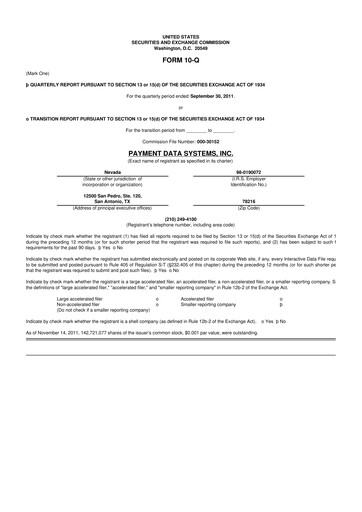 Vorschaubild Usio 10-Q Quartalsbericht 2011 