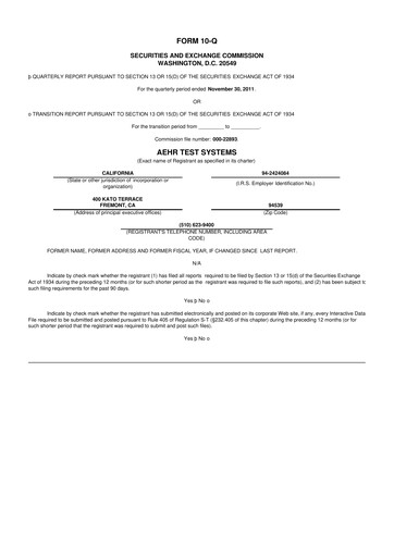 Thumbnail Aehr Test Systems 10-Q Quarterly Report FY2012 