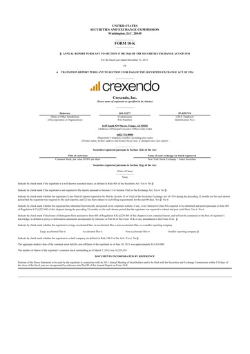 Thumbnail Crexendo 10-K Annual Report 2011