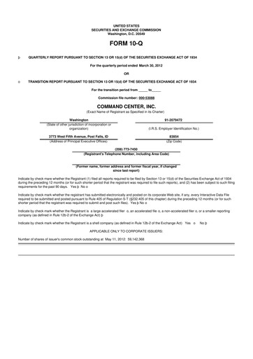 Miniature HireQuest 10-Q Rapport trimestriel 2012 
