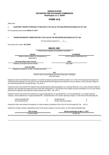 Thumbnail Inuvo 10-Q Quarterly Report FY2012 