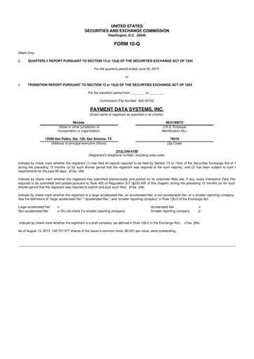 Vorschaubild Usio 10-Q Quartalsbericht  