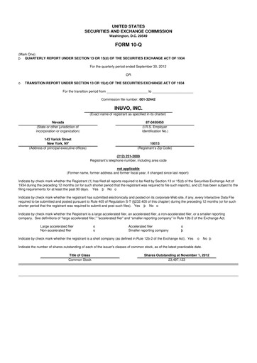Thumbnail Inuvo 10-Q Quarterly Report FY2012 