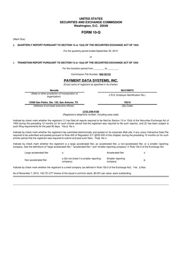 Vorschaubild Usio 10-Q Quartalsbericht 2012 