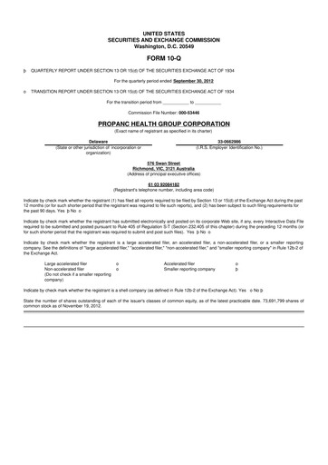 Thumbnail Propanc Biopharma 10-Q Quarterly Report FY2012 