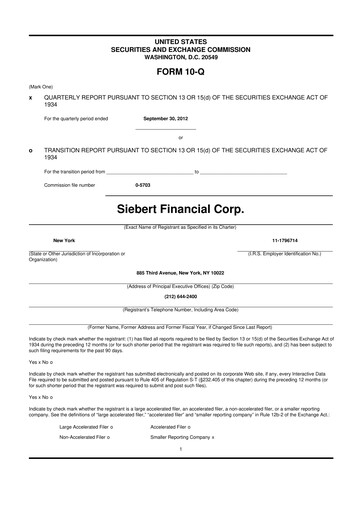 Thumbnail Siebert Financial 10-Q Quarterly Report FY2012 