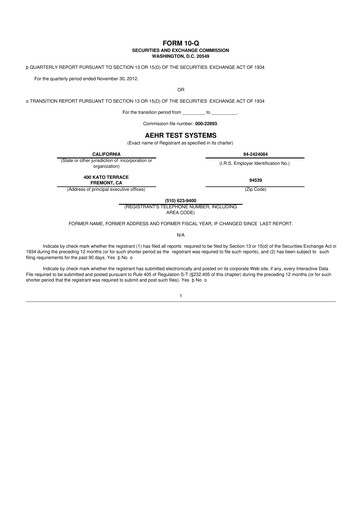 Thumbnail Aehr Test Systems 10-Q Quarterly Report FY2013 