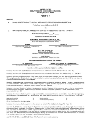 Miniature Harrow, Inc. 10-K Rapport annuel 2012