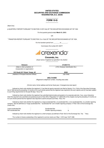 Thumbnail Crexendo 10-Q Quarterly Report FY2013 